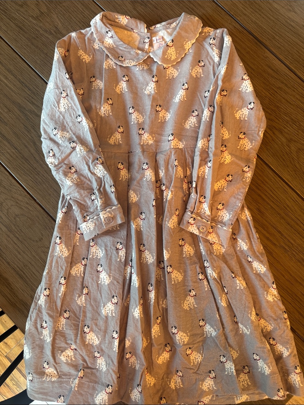 Rachel Riley Grey Dress with White Dalmatian Print